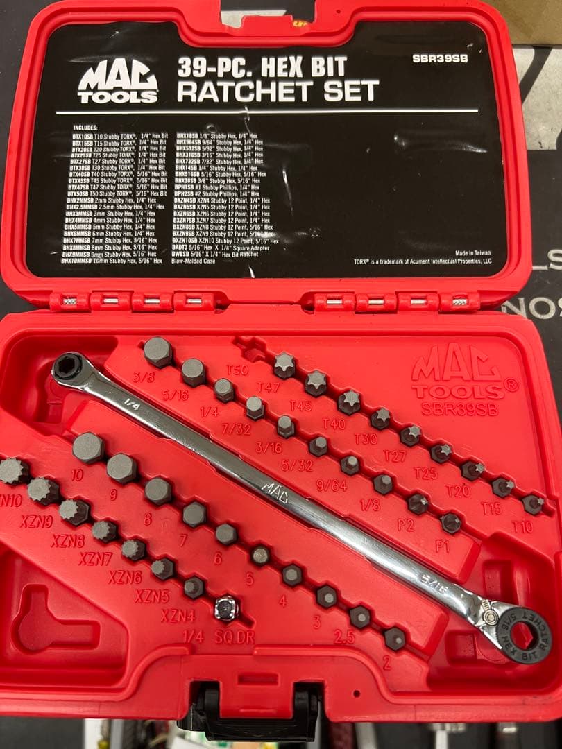 MAC TOOLS 39ピースヘックスビットラチェットセット SBR935B