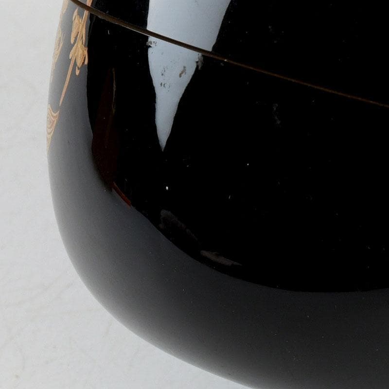 茶道具　塗匠　哲山作　花丸菊花蒔絵　平大棗　共箱　V　9354