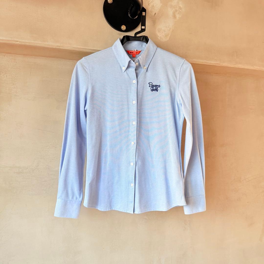【新品未使用】BEAMS GOLF レディース ボタンダウンシャツ 長袖 SAX