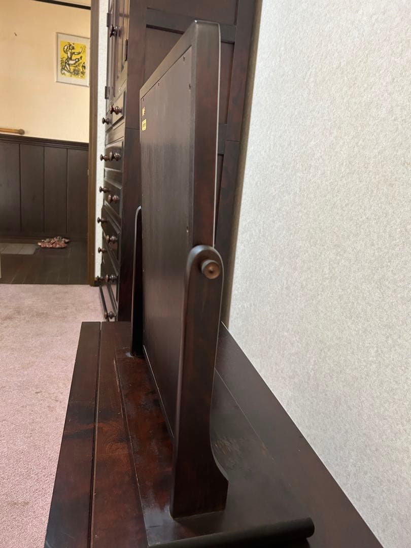 北海道民芸家具　卓上　スタンドミラー　鏡