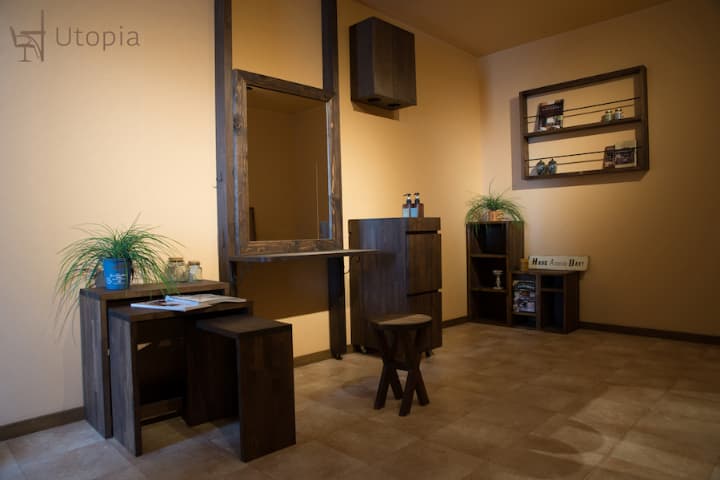 美容室用 アンティークドレッサー 片面使用 （両面使用あり） コンセント差込付