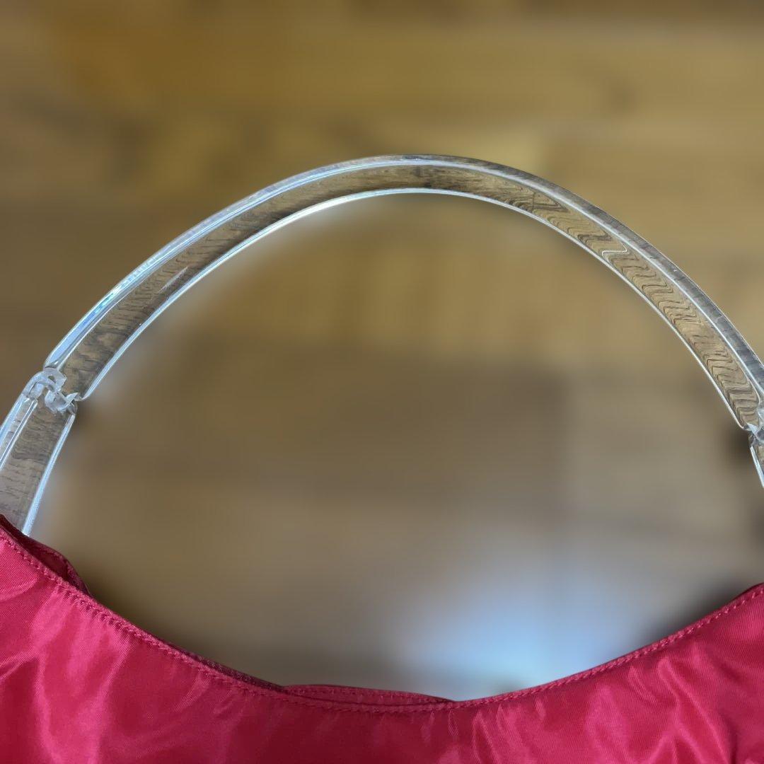 PRADA 赤 ハンドバッグ クリアハンドル