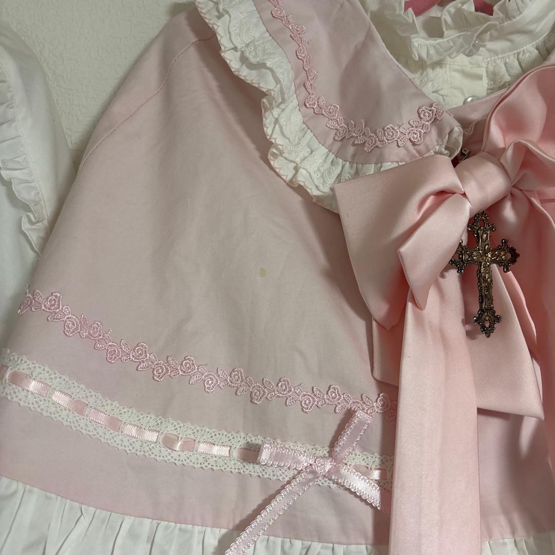 迷宮人形 【MQ】 ロリータ ドレスセット ピンク×ホワイト