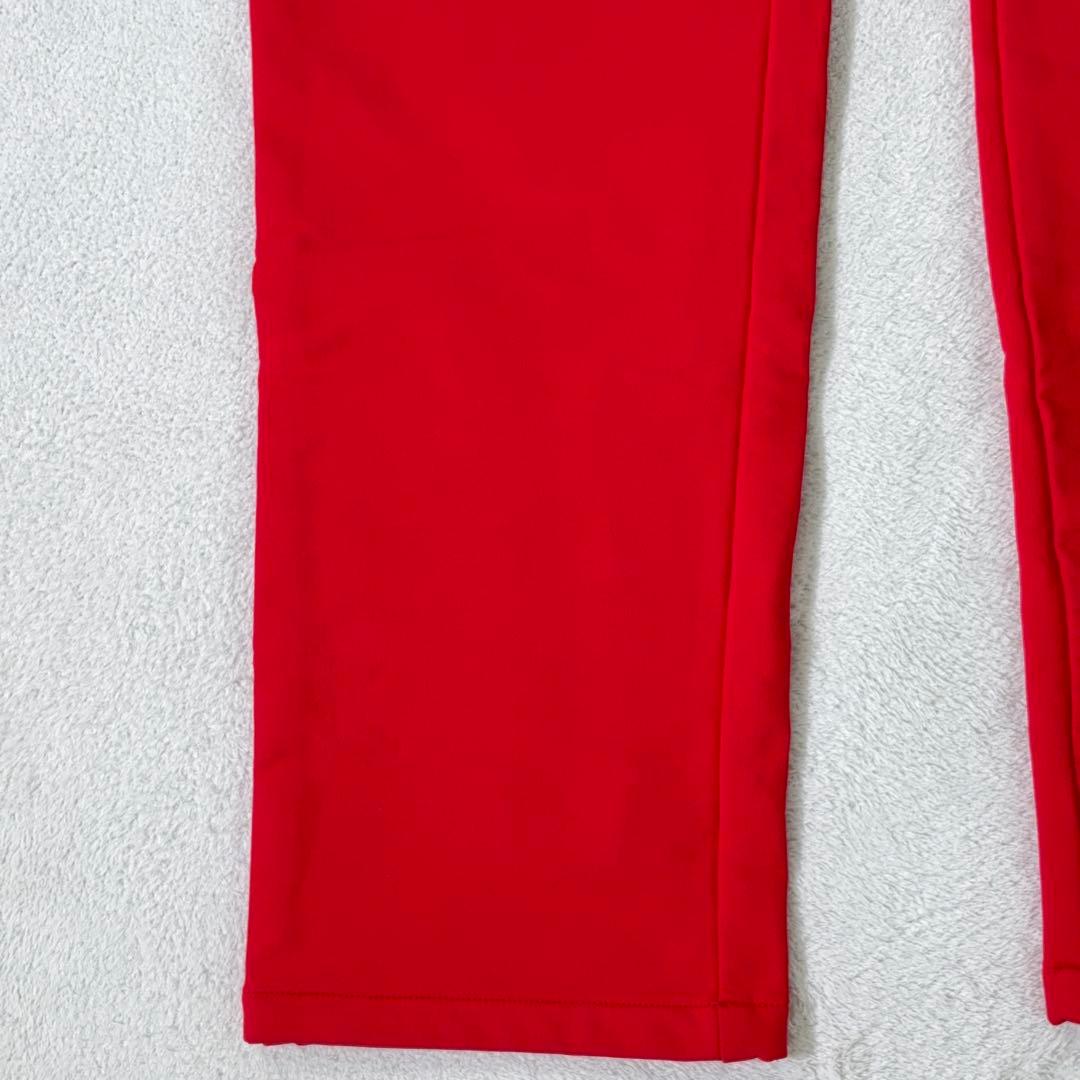 タグ付美品【OAKLEY】ゴルフパンツ 撥水 防寒 裏起毛 ロゴ刺繍 赤系 32