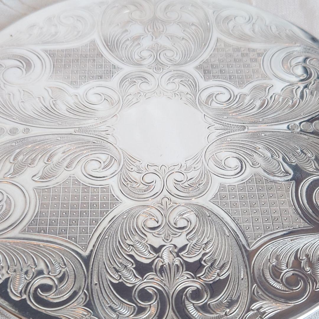 イギリス　ポットスタンド　シルバー　鍋敷き