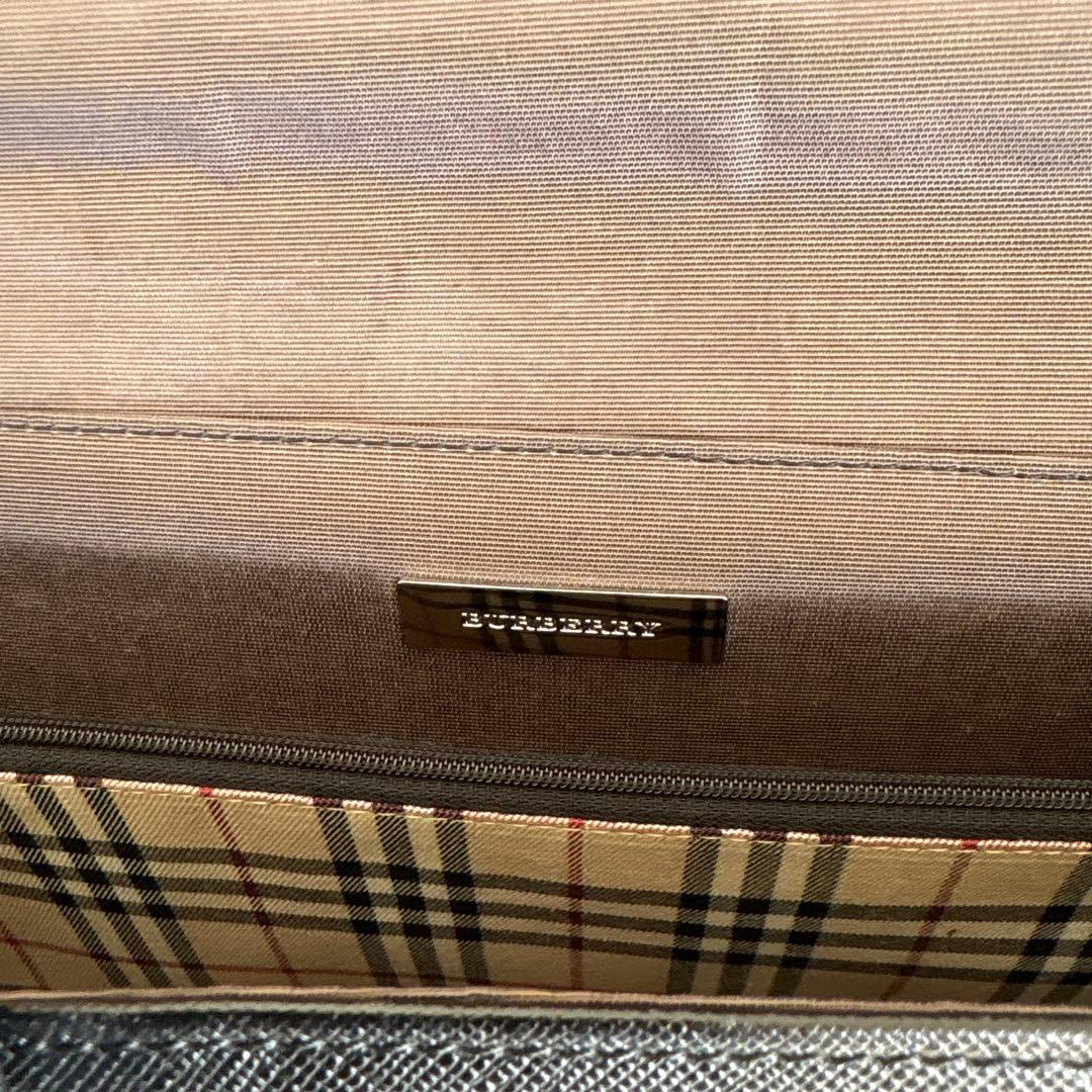 Burberry バーバリー レザーハンドバッグ ノバチェック 黒 ブラック