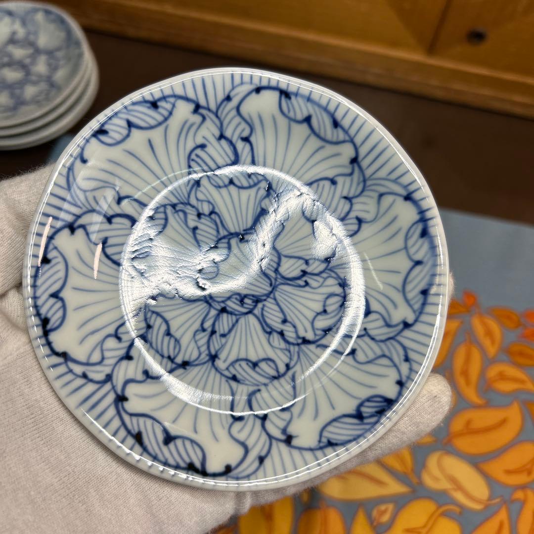 そうた窯　染付花弁紋　小鉢揃と小皿揃　美品