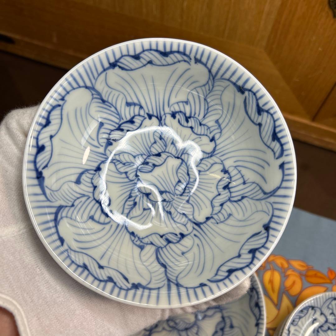 そうた窯　染付花弁紋　小鉢揃と小皿揃　美品