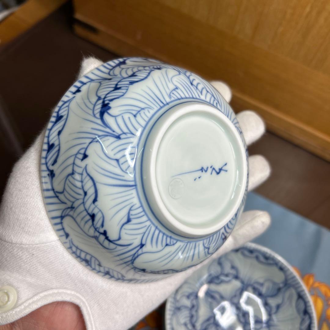 そうた窯　染付花弁紋　小鉢揃と小皿揃　美品