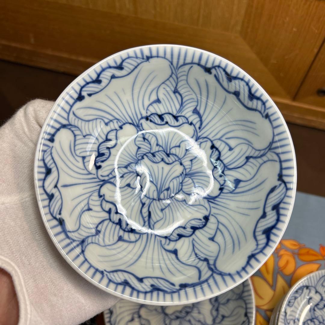 そうた窯　染付花弁紋　小鉢揃と小皿揃　美品