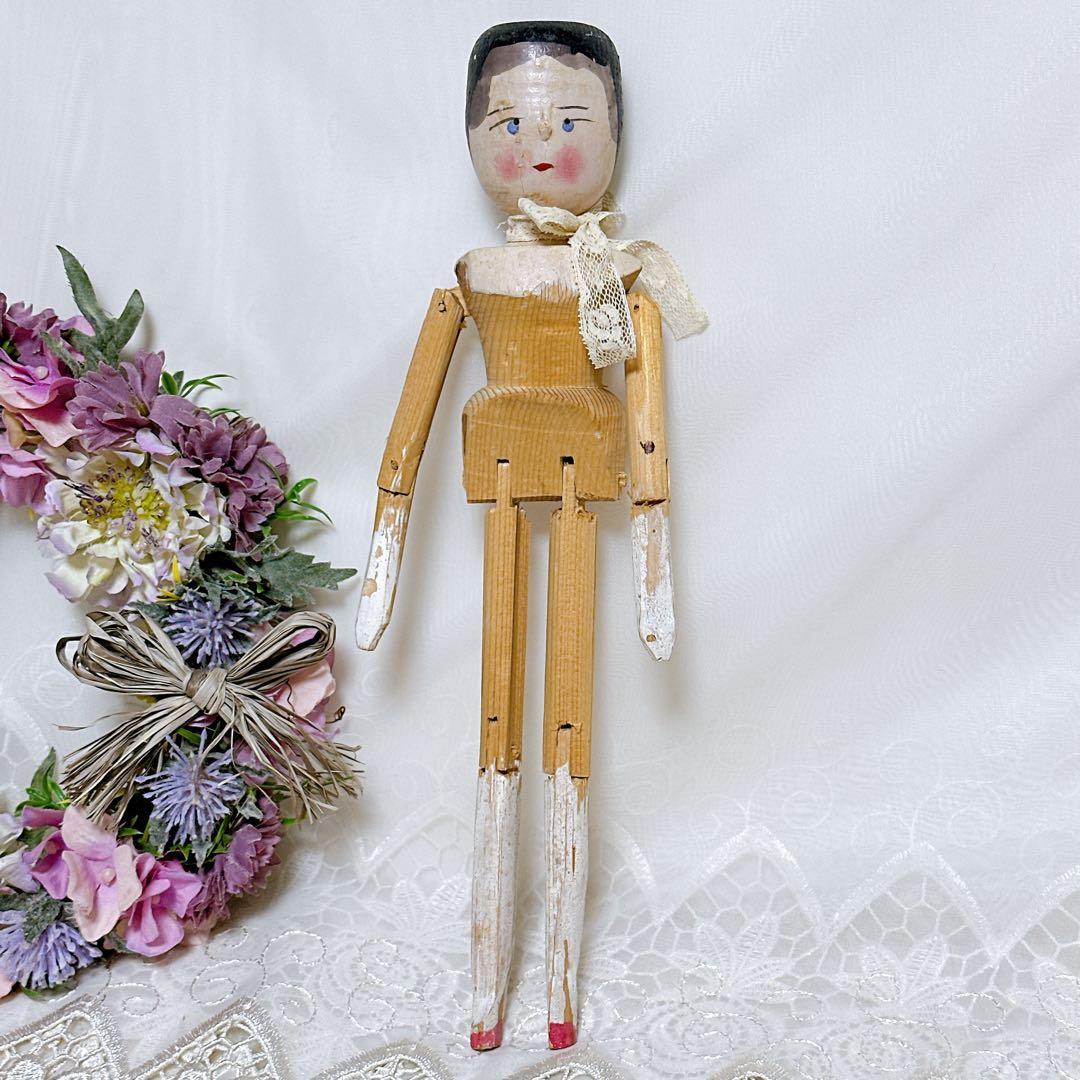 ❤️アンティークペグドール❤️ウッデンドール　木製人形　アンティークドール
