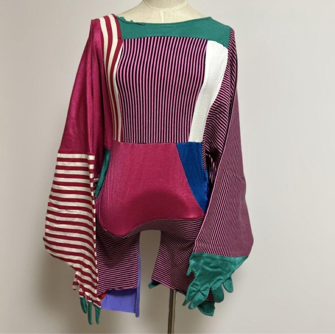 ぽんパッチワークユニタード①②③④・赤と黒のバラドレス・バラ柄白ビスチェ