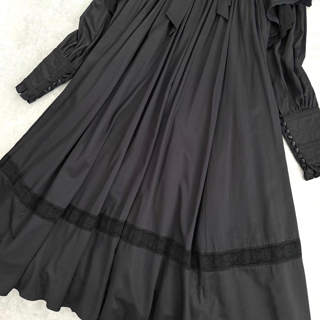 星箱works リリアンヌ姉妹 ロング 黒 無地 ロリィタ クラロリ レース