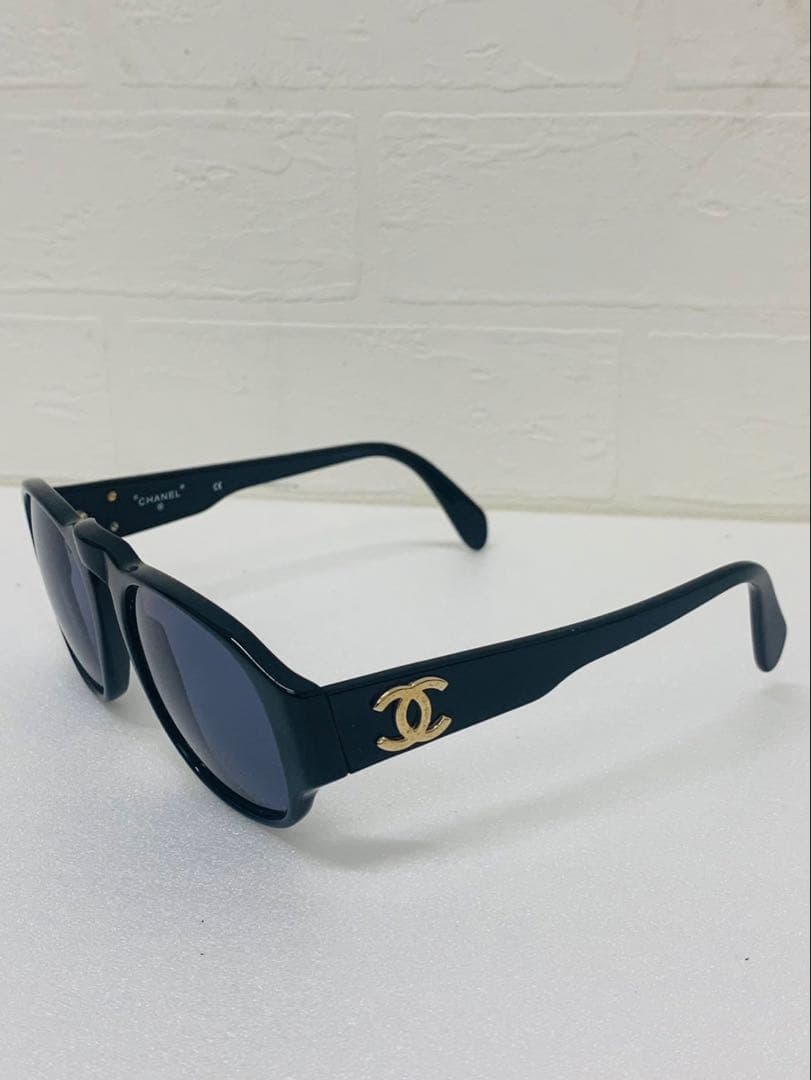 CHANEL シャネル サングラス 黒 ブラック ココマーク ゴールドロゴ