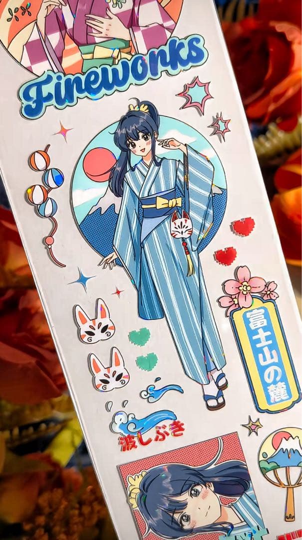 【9437】海外　3/5/巻　貝殻光マスキングテープ　女の子　祭り　夏　人物系