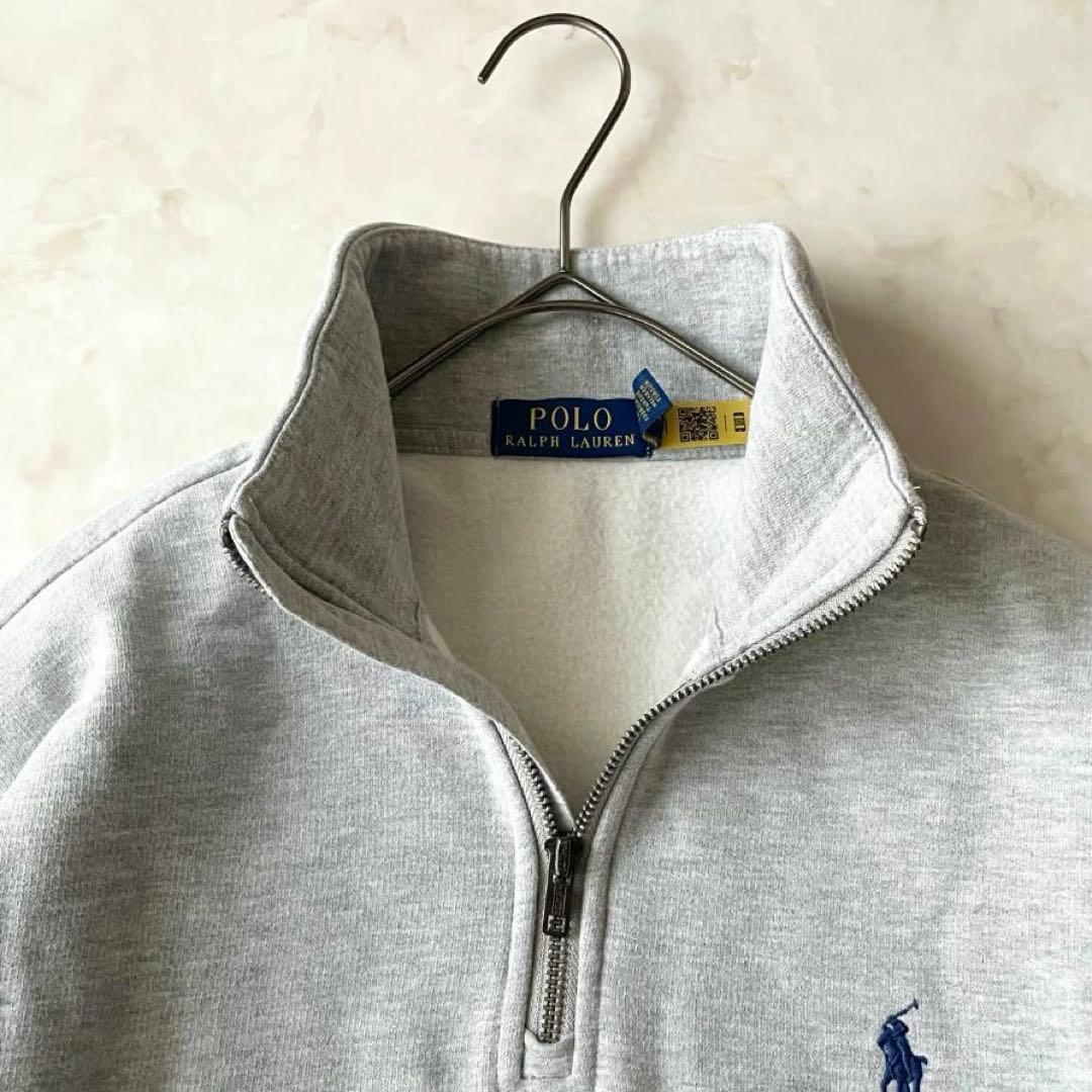 現行✨ポロラルフローレン ハーフジップスウェット 裏起毛 グレー M