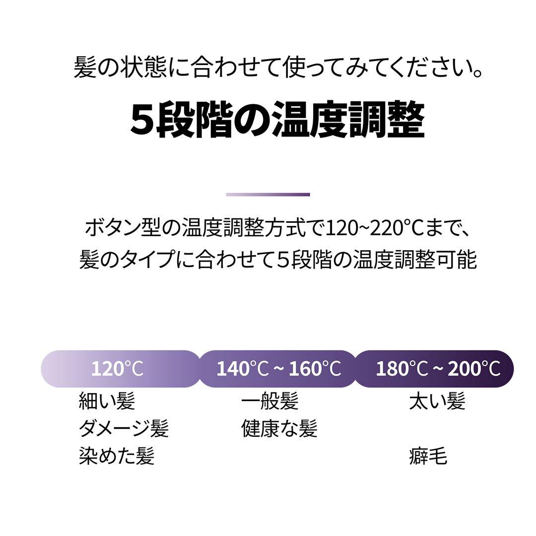 VODANA ウェーブヘアアイロン 5段階温度調整