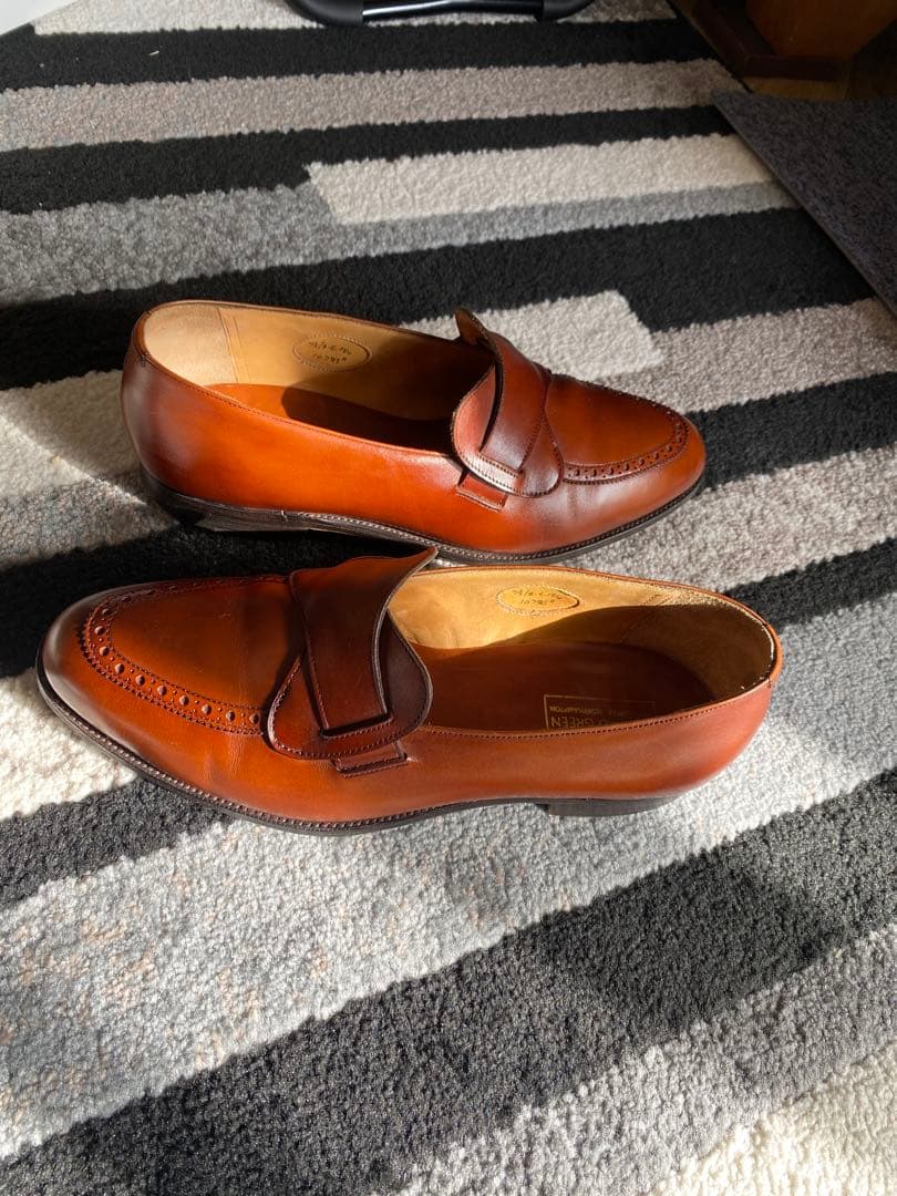 ★美品旧 エドワードグリーン バタフライ ローファー 7.5ブラウン