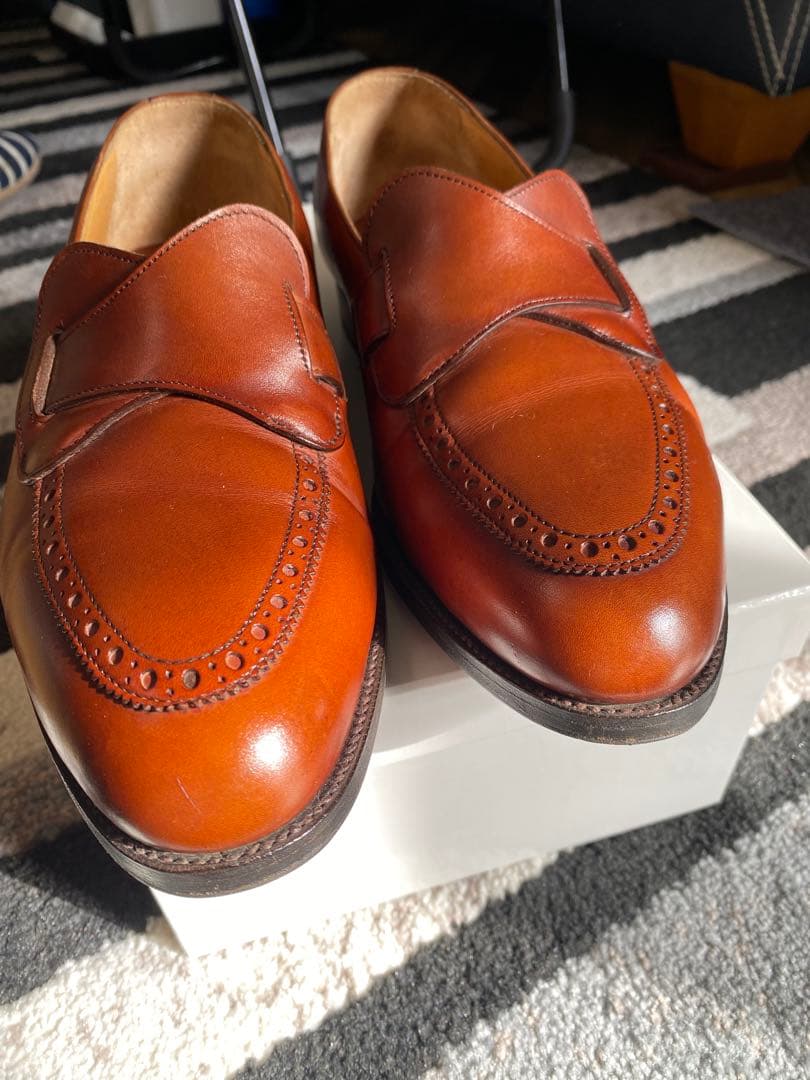 ★美品旧 エドワードグリーン バタフライ ローファー 7.5ブラウン