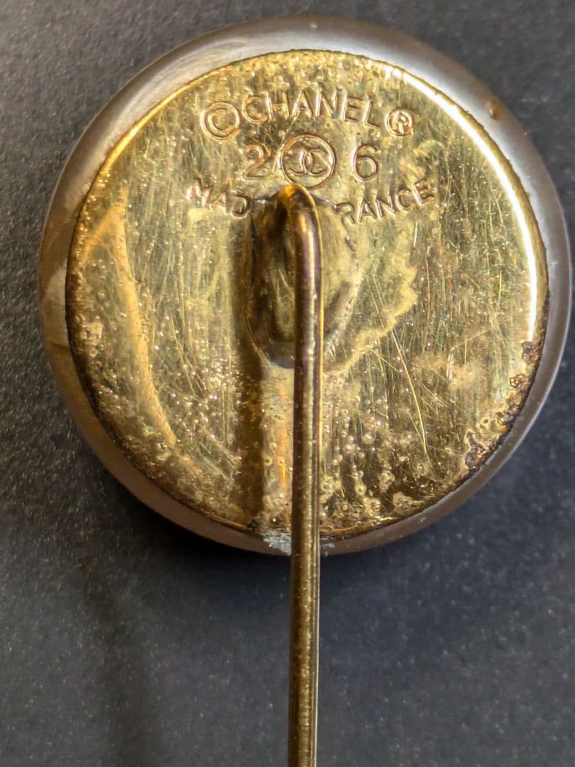 CHANEL シャネル　ココマーク　フェイクパール　ブローチ　ピン　ゴールド