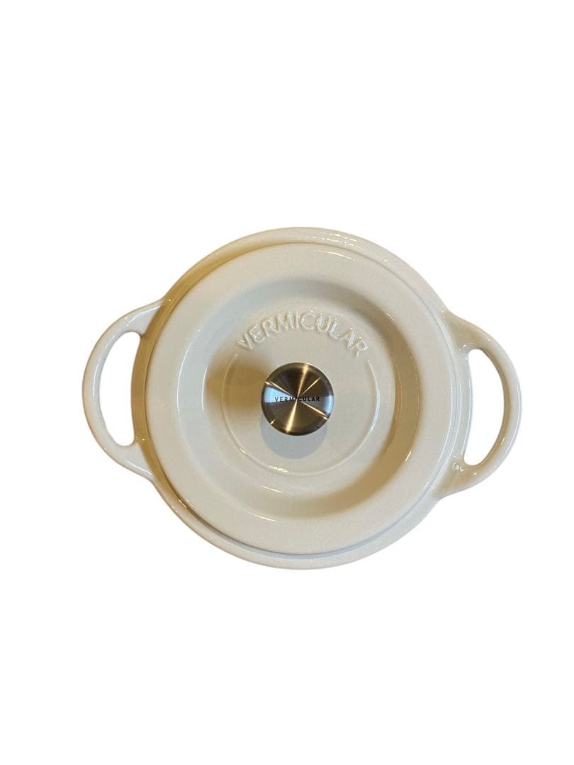 新品 VERMICULAR バーミキュラ 両手鍋 白 14㎝ レシピ本 箱付き