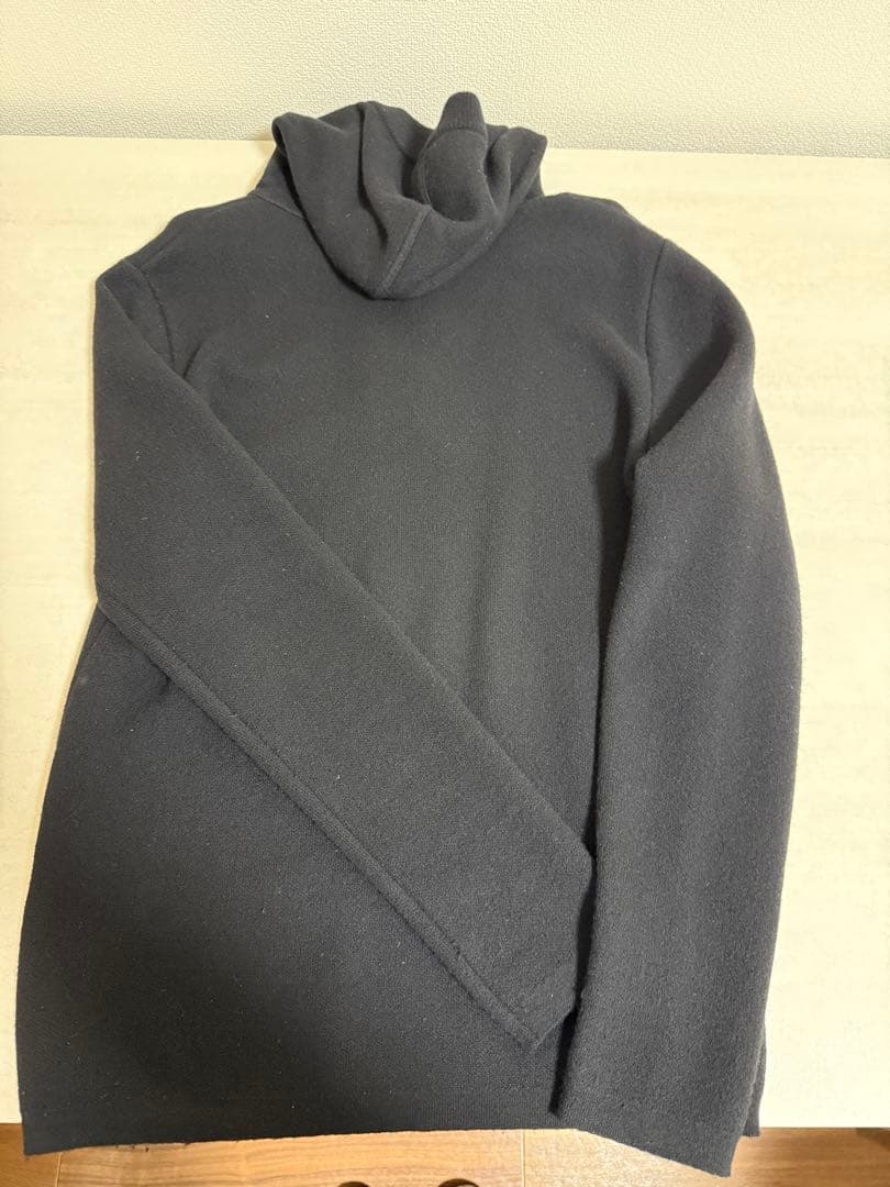 BALMAIN フード付き ブラックニットセーター M