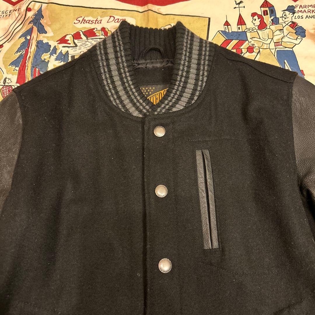 UNITED SPORTS OF AMERICA スタジャン ブラック　レザー