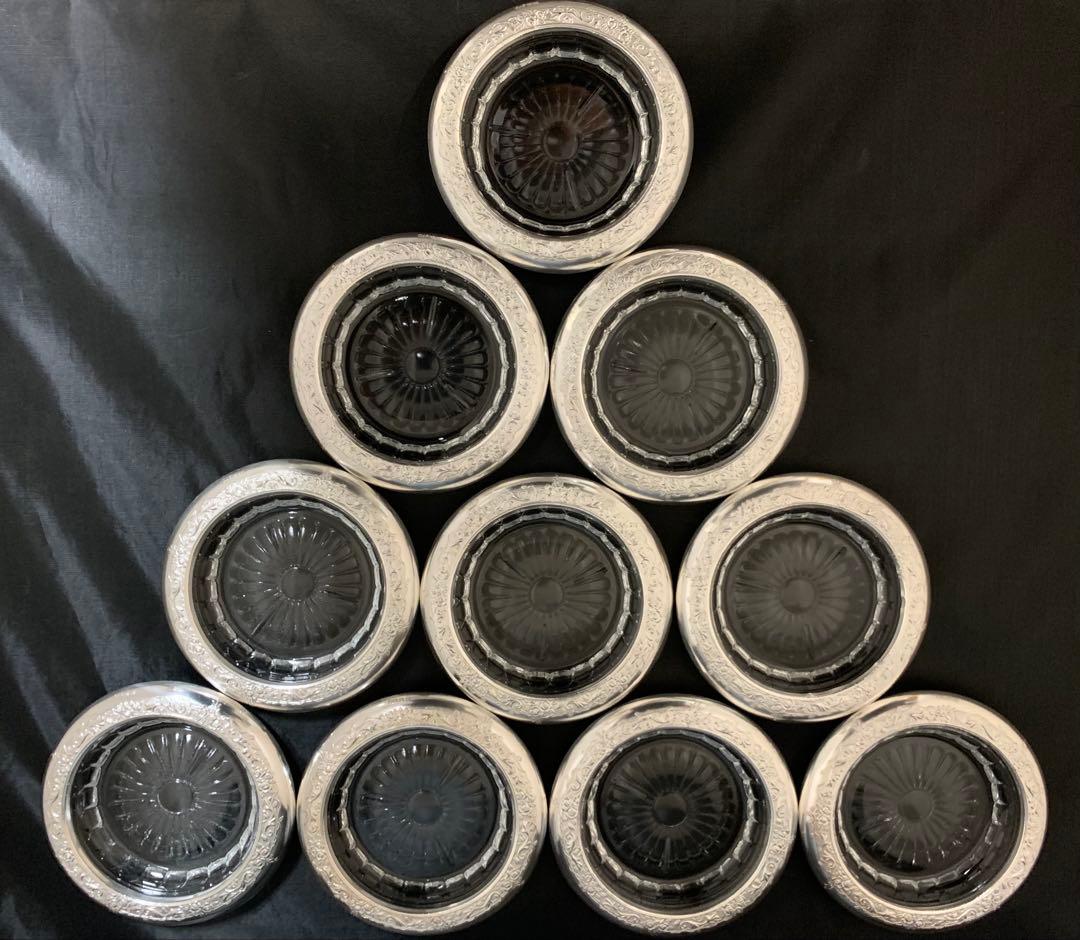 【専用】銀製 silver970 コースター 豆皿 ナッツ皿 おつまみ皿 10個