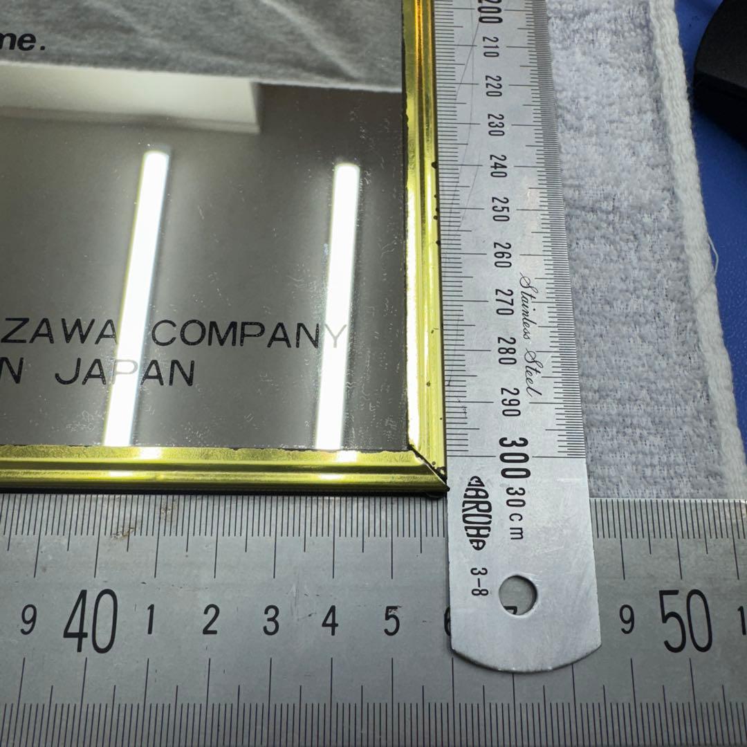 矢沢永吉　Ｅ.YAZAWA 鏡　パブミラー　昭和レトロ　極美品　金縁