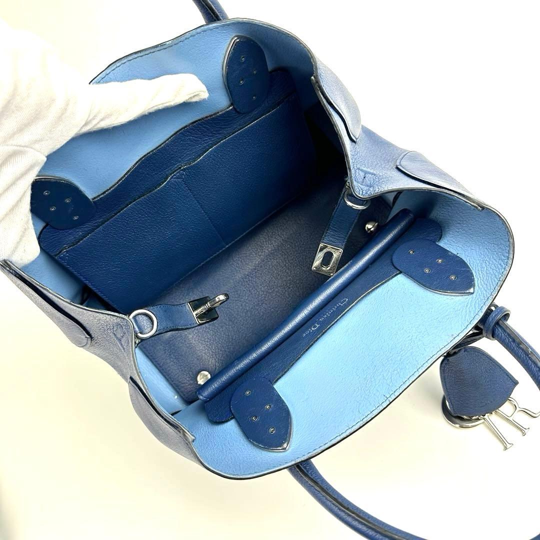 【美品】ディオール　オープンバー　ショルダーバッグ　2way　トロッター　レザー