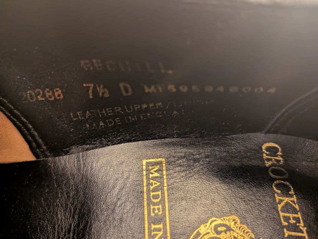 靴 Crockett and Jones Redhill UK7.5D