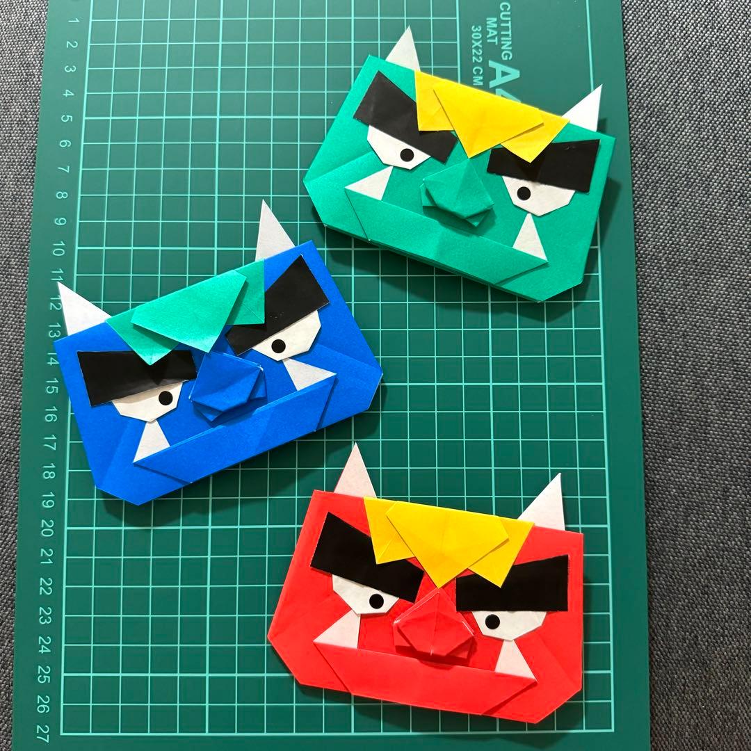 「Miyuki」 節分折り紙 鬼 ★ 3色160個