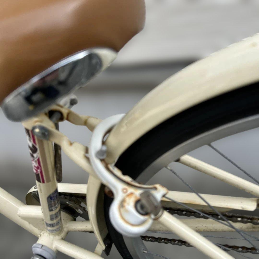 【引き取り希望】子供用自転車 クリーム色 金属バスケット付き　ブリヂストン