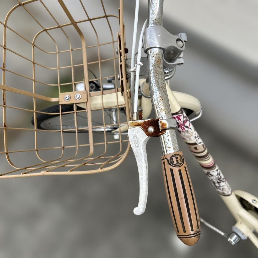 【引き取り希望】子供用自転車 クリーム色 金属バスケット付き　ブリヂストン