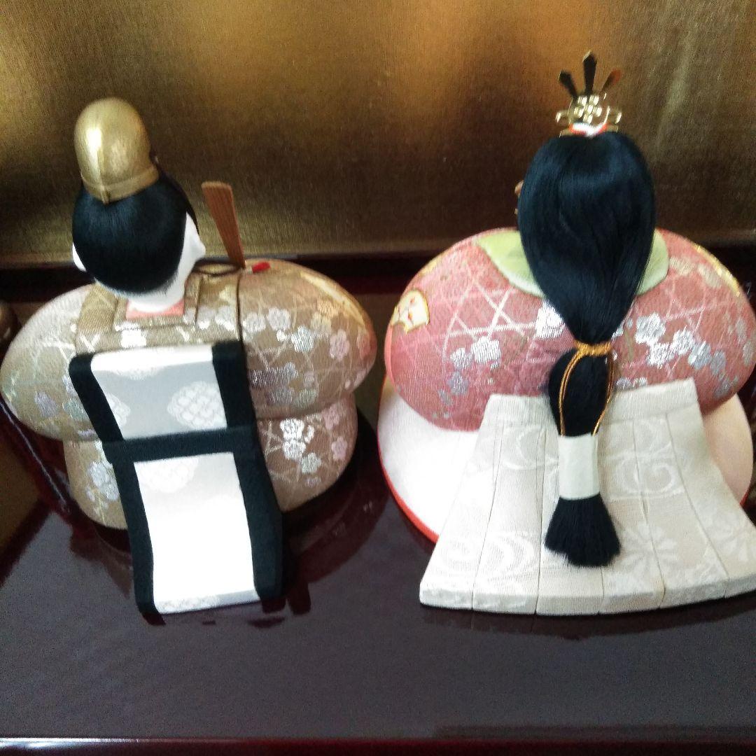 梅の扇　雛飾り　親王飾り　きめこみ賀茂雛　玉秀作