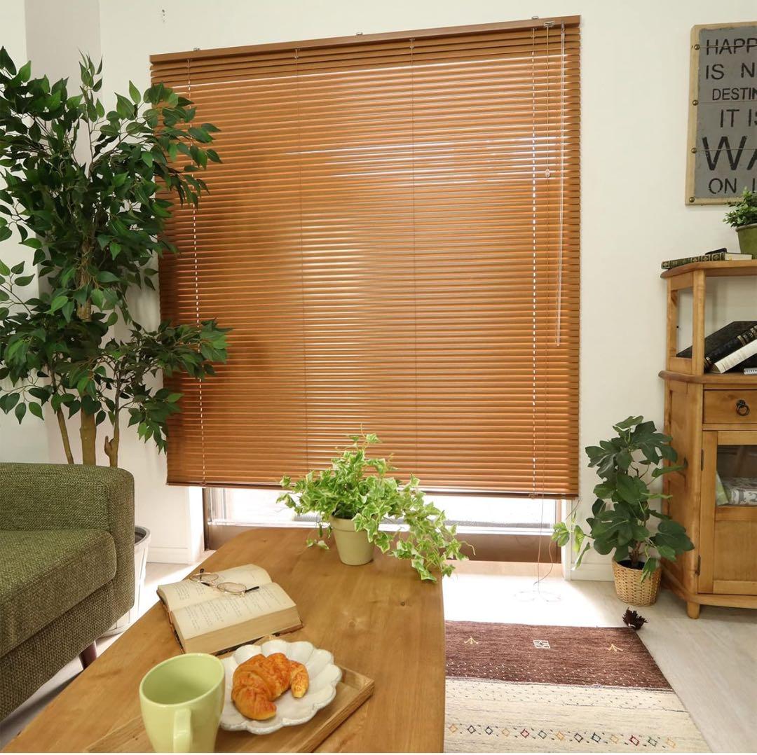 グラムスタイル アルミブラインド 遮熱 幅180cm 丈180cm 木目
