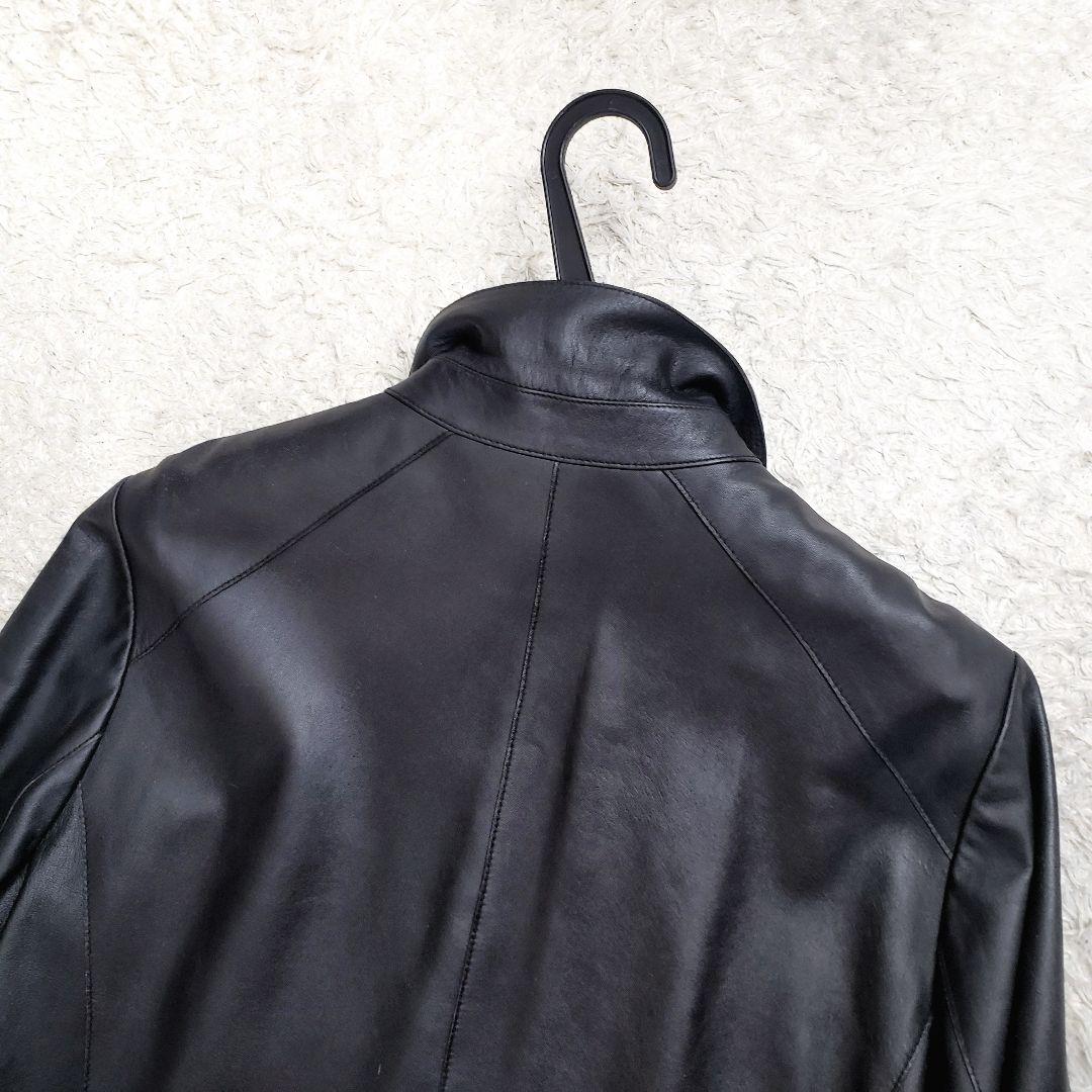 美品✨大きいサイズ Leilian ラムレザージャケット ブラック 13+サイズ