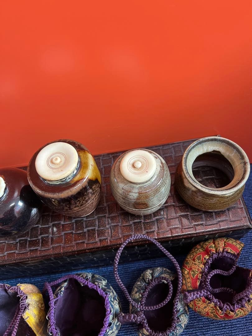 1314 茶入4客　茶筒1客　蓋置1 客　まとめ売り