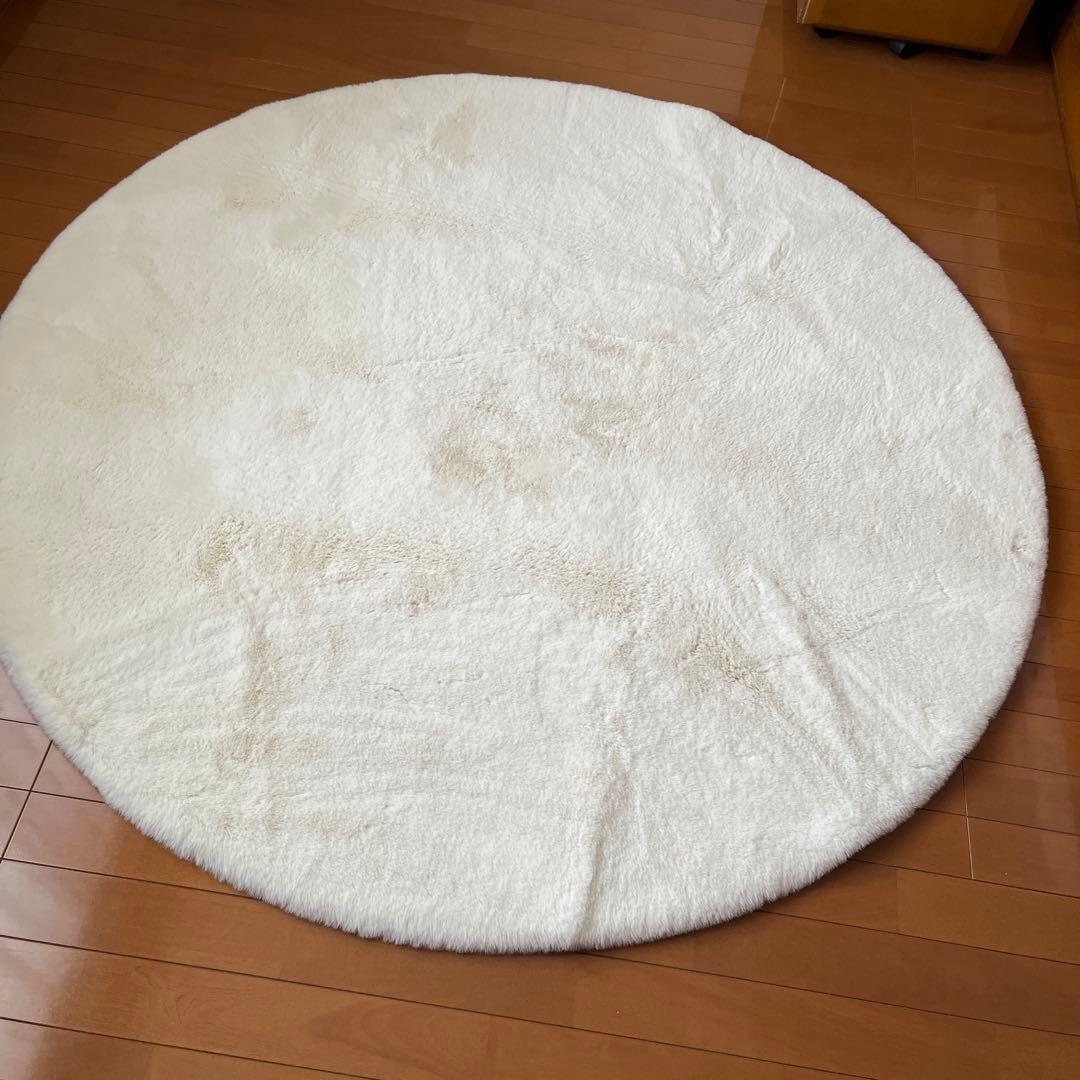 Francfranc 低反発ミーティスマットアイボリー直径150㎝