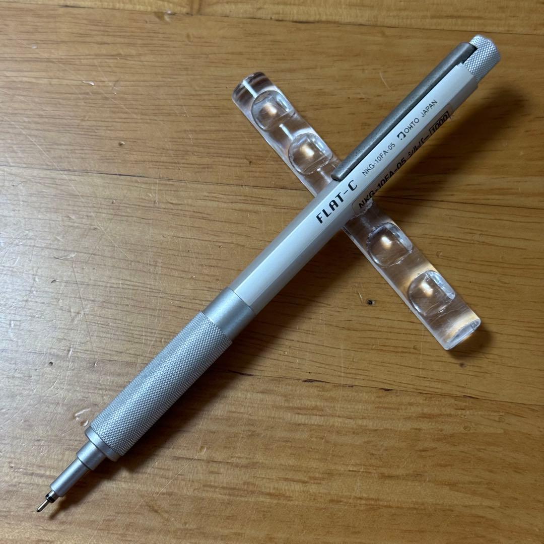 新品 廃盤 OHTO オート FLAT-C フラットシー ボールペン シルバー