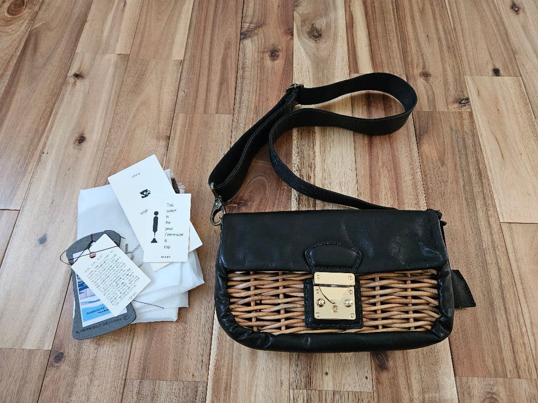 ebagos エバゴス 牛ソフト ショルダー バッグ　紅籐　レザーバッグ