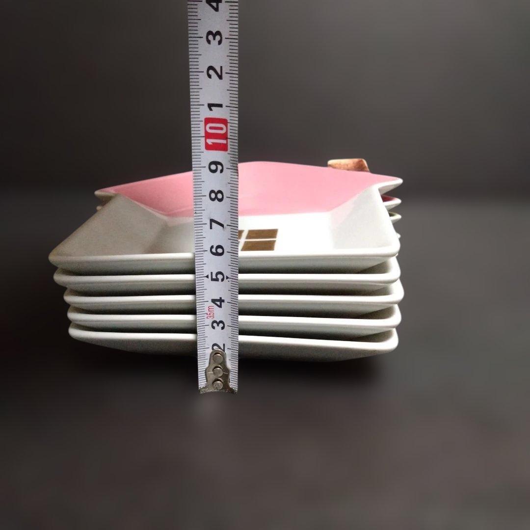 新品 波佐見焼 福峰窯 家型プレート5枚　パーティー　かわいい　おしゃれ