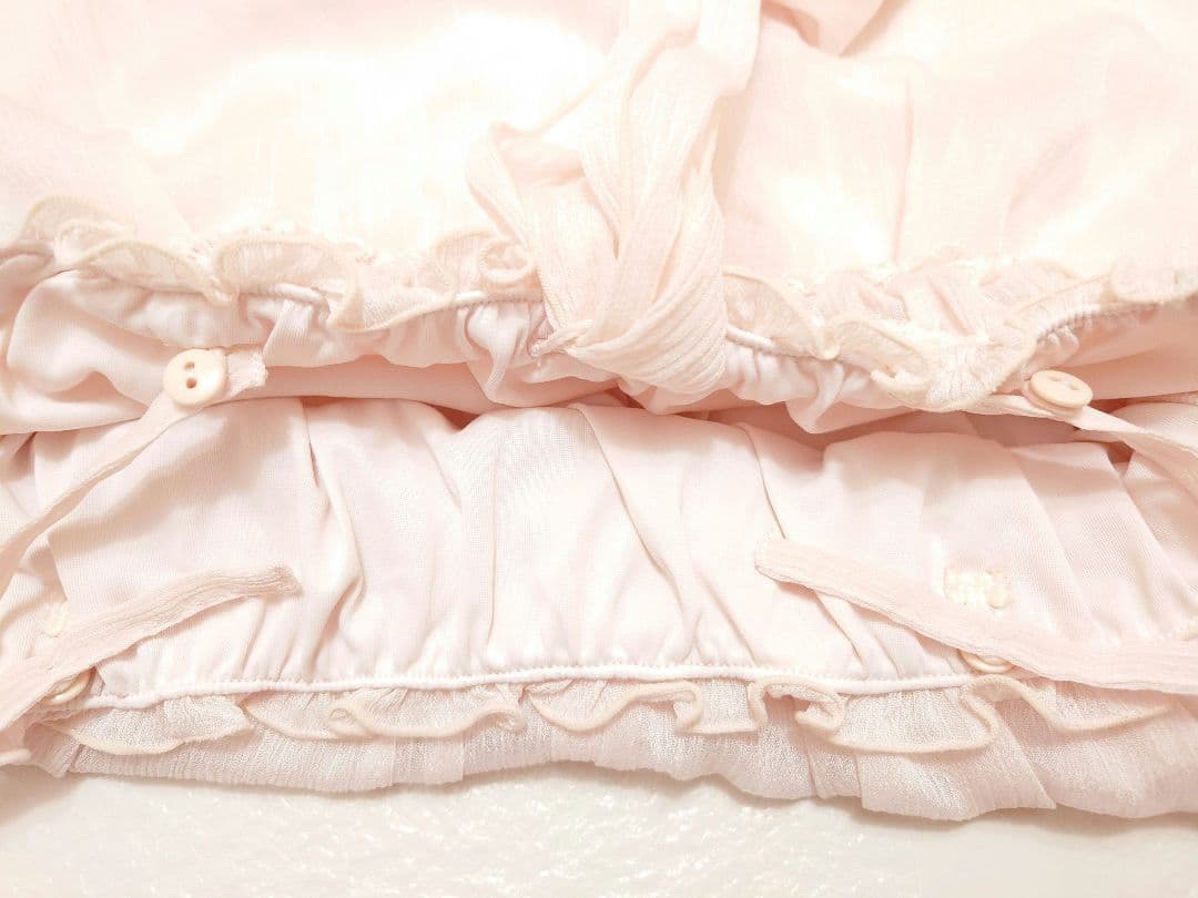 リボン付きキャミソール ホルターネック ピンク シフォン