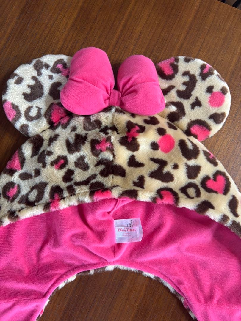 ミニーマウス ヒョウ柄 マフラー