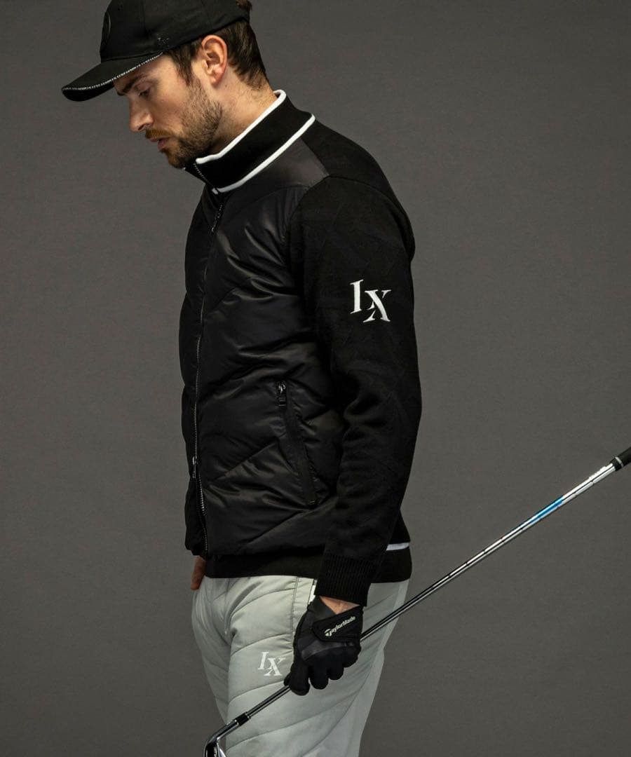 LUXEAKMPLUS スリーブニットパデッドスタンドジャケット 在庫SALE