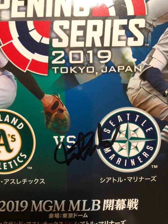 2019 開幕戦　イチロー　直筆サイン