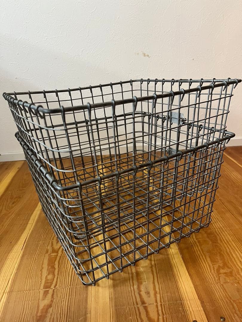 ビンテージ　メタル　ワイヤー　バスケット　2個セット　アンティーク