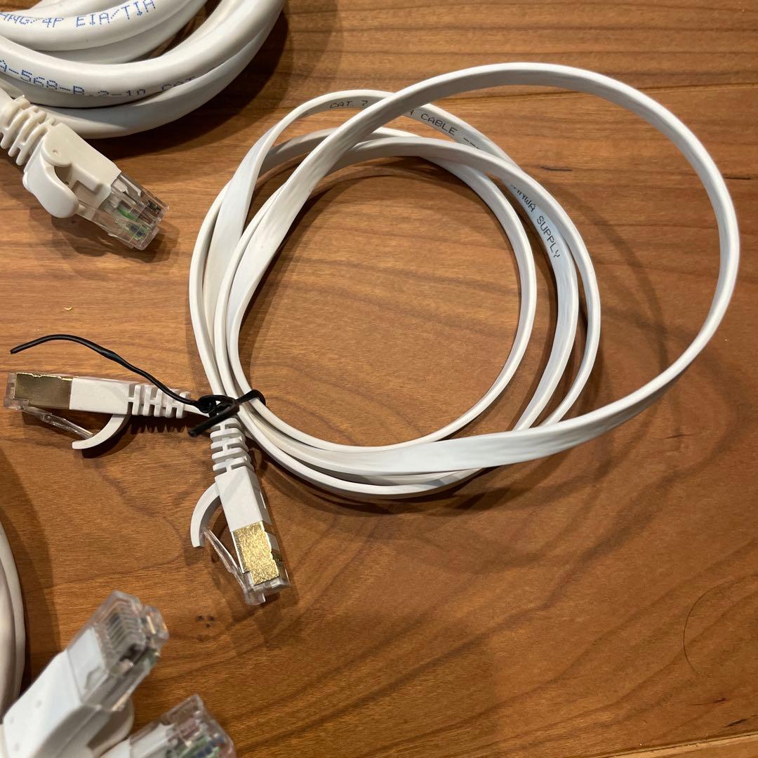 LANケーブル 黒と白 15本まとめ売りセット cat.6,6A,7