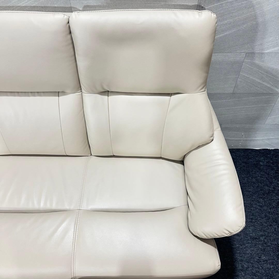 nitori 3人用ソファ コウテイ 革張りソファ オットマン d5207