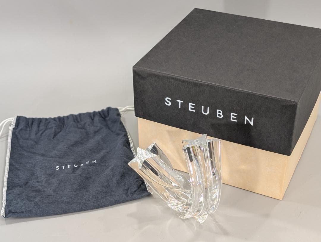 希少 極美品 スチューベン クリスタル オブジェ スターストリーム 流星 箱付